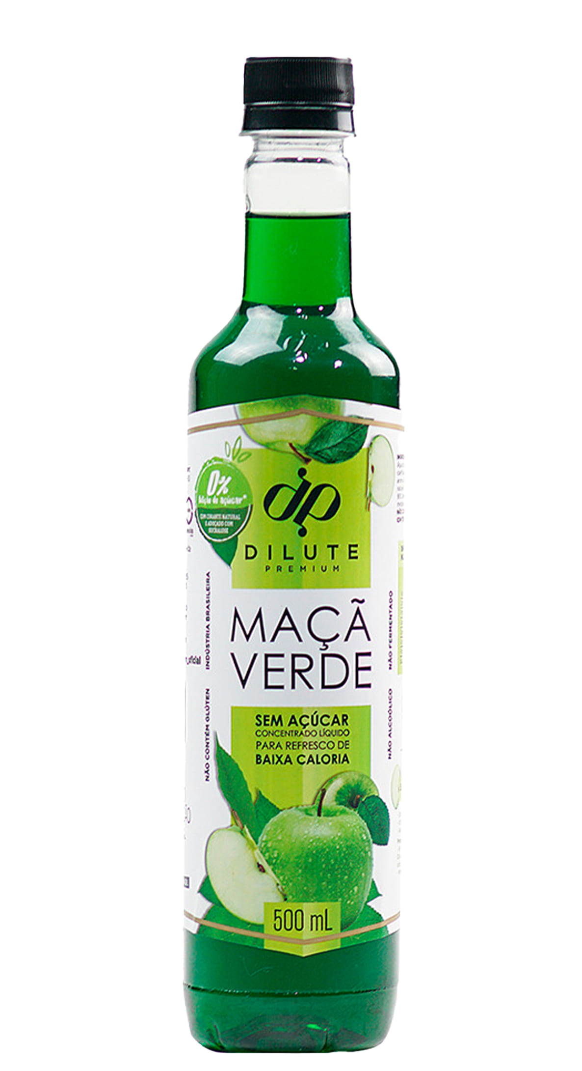 Xarope Dilute Premium de Maçã Verde Zero Açúcar 500ml Imigrantes Bebidas